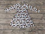 SALE GLD0051 Halloween Bat Leopard Cute Girl's Dress