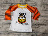 Boy's Halloween Cartoon Dog Pumpkin Stripe Cute Shirt Top