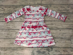 SALE GLD0116 Christmas Green Red Elk Snowflake Girl's Dress