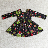 Christmas Black Pullshirt Dress Boy's Girl's Matching Clothes