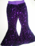 P0032 Boutique Shiny Purple Sequined Pants
