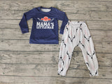 SALE BLP0118 MAMA'S LITTLE MAN Bull Skull Navy Blue Boy's Set