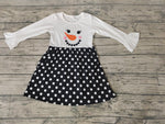 SALE GLD0119 Cute Smiley Carrot Black Polka Dots Girl's Dress