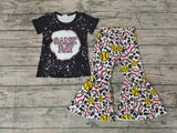 GAME DAY Baseball Softball Leopard Black Girl's Set