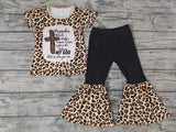 MY GOD Jesus Leopard Pink Girl's Set