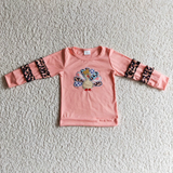 Thanksgiving Embroidered Turkey Pink Leopard Girl's Matching Clothes
