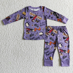 Halloween Purple Pajamas Boy's Girl's Matching Clothes