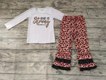 She's Strong Leopard Grey Girl's Set