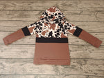 BT0100 Cow Brown Hoodie Boy's Shirt