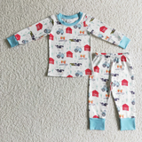 Farm Cow House Pajamas Boy's Girl's Matching Clothes