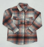 New Children's Plaid Flannel Shirt Orange Boy's Girl's Shirt