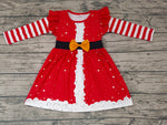 SALE GLD0146 Boutique Christmas Red Santa Cute Girl's Dress