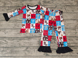 Western Cowboy Plaid Girl's Set Pajamas