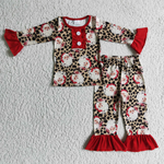 Christmas Pajamas Santa Leopard Boy's Girl's Matching Clothes