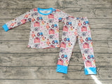 Farm Horse Blue Pig Boy's Set Pajamas