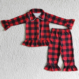 Christmas Red Plaid Pajamas Boy's Girl's Matching Clothes