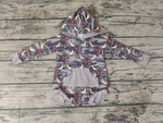 Camo Skull Bull Leopard Grey Hoodie Baby Bubble Boy's Romper