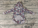 Camo Skull Bull Leopard Grey Hoodie Baby Bubble Boy's Romper