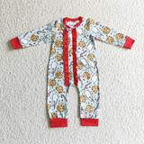 Christmas Santa Cookie Milk Zipper Romper Girl's Matching Clothes