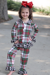 Christmas Leopard Plaid Pajamas Boy's Girl's Matching Clothes