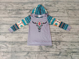 BT0130 New Western Print Hoodie Boy's Shirt