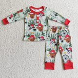 Christmas Cow Cactus Red Pajamas Boy's Girl's Matching Clothes