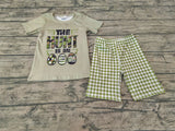 The Hunt Is On Camo Army Green Boy's Shorts Set