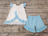 Easter Car Rabbit Carrot Pink Plaid Girl's Shorts Set