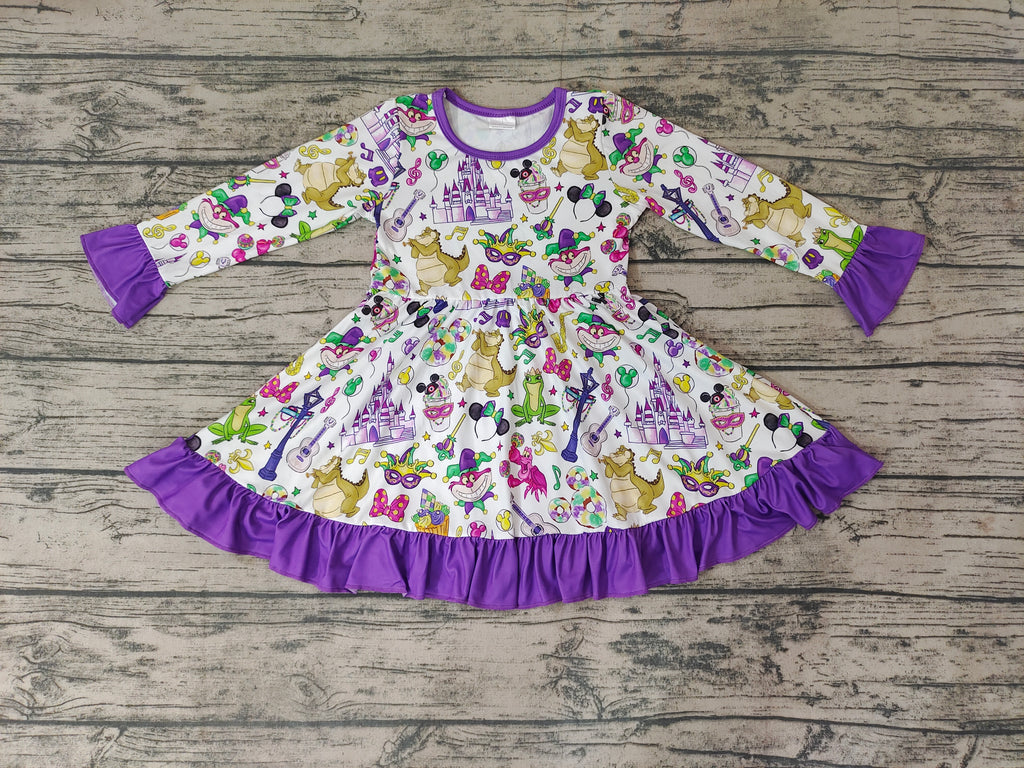 Mardi Gras Purple Ruffles Girl's Dress Amy yu garments wholesale Mardi Gras Purple Ruffles Girl's Dress Amy yu garments wholesale