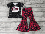 Love Black Red Leopard Cow Girl's Set