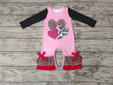 New LOVE Leopard Pink Cute Ruffles Baby Cute Girl's Romper