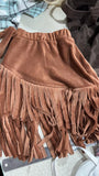 Fashion Girl's Corduroy Material Brown New Tassel Skirt