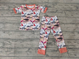 SALE BSPO0041  Fish Hook Orange Boy's Set Pajamas