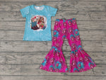 Western Horse Boots Pink Blue Girl's Set