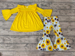 New Yellow Cow Sunflower Girl's Set