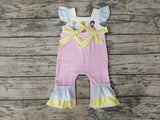 New Cartoon Princess Castle Pink Baby Cute Girl's Romper