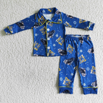 6 A11-19 Express Blue Boy's Girl's Matching Clothes Pajama