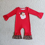 Deadline 10.15 SALE Christmas Santa Red Leopard Girl's Matching Clothes