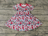 SALE GSD0181 Valentine's Day Cartoon Love Red Girl's Dress