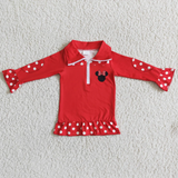 Cartoon Red Mouse Pullover Boy's Girl's Matching Clothes