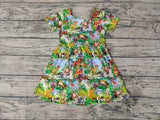 SALE GSD0179 Cartoon Deer Animal Forest Girl's Dress