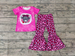 GSPO0334 Valentine's Day XOXO Cow Pink Leopard Girl's Set