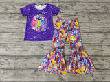 GSPO0343 Cartoon Colorful Tiger Purple Girl's Set