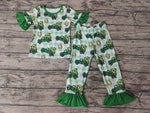 New St patrick Green Leaves Car Girl's Pajamas