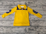 SALE BT0124 Western Cow Yellow With Zipper Pullover Boy's Shirt Top