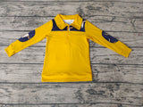 SALE BT0124 Western Cow Yellow With Zipper Pullover Boy's Shirt Top