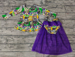 Mardi Gras Purple Baby Cute Tulle Girl's Bummie Set