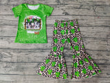 Happy st. patrick Day Cow Green Leopard Girl's Set