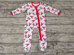 New Red Crawfish Zipper Baby Boy's Romper