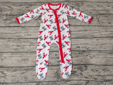 New Red Crawfish Zipper Baby Boy's Romper